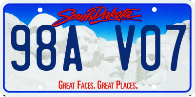 SD license plate 98AV07