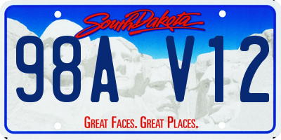 SD license plate 98AV12