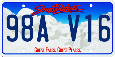 SD license plate 98AV16