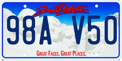 SD license plate 98AV50