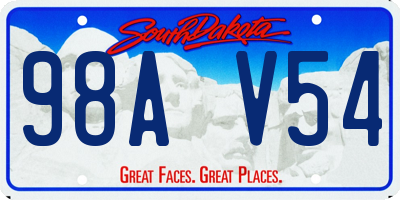 SD license plate 98AV54