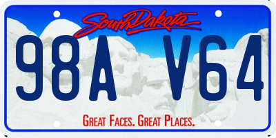 SD license plate 98AV64