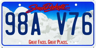 SD license plate 98AV76