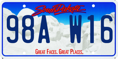 SD license plate 98AW16