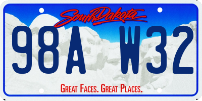 SD license plate 98AW32