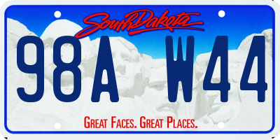 SD license plate 98AW44