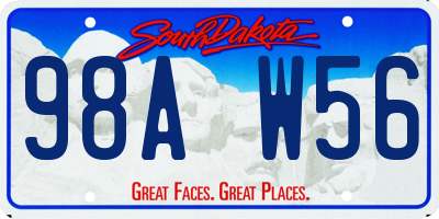 SD license plate 98AW56