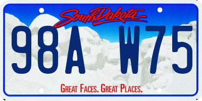 SD license plate 98AW75