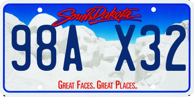 SD license plate 98AX32