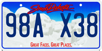 SD license plate 98AX38