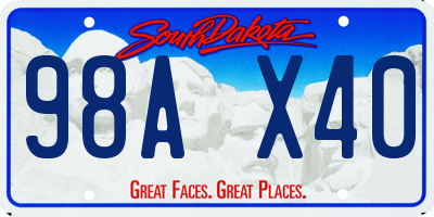 SD license plate 98AX40