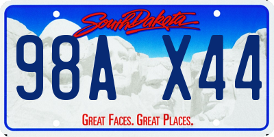 SD license plate 98AX44