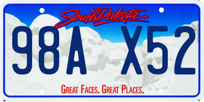 SD license plate 98AX52