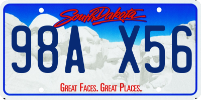 SD license plate 98AX56