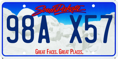 SD license plate 98AX57