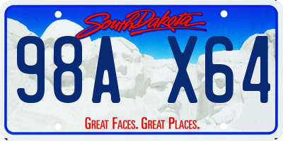 SD license plate 98AX64