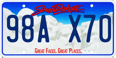 SD license plate 98AX70