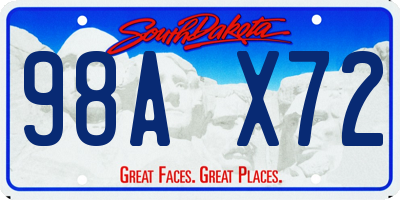 SD license plate 98AX72