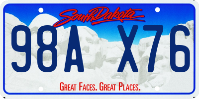 SD license plate 98AX76
