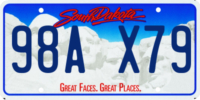 SD license plate 98AX79