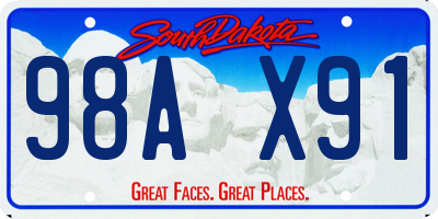 SD license plate 98AX91