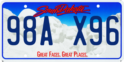 SD license plate 98AX96