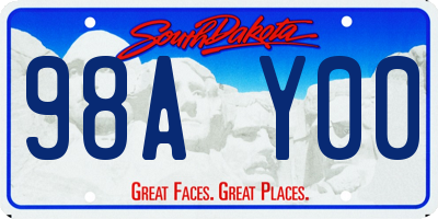 SD license plate 98AY00