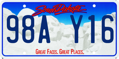 SD license plate 98AY16