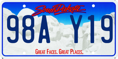 SD license plate 98AY19