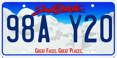 SD license plate 98AY20