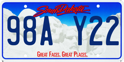 SD license plate 98AY22