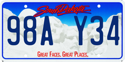 SD license plate 98AY34