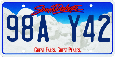 SD license plate 98AY42