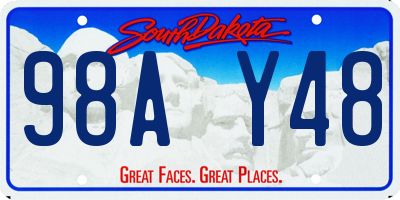 SD license plate 98AY48
