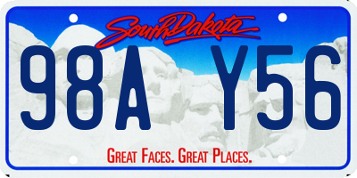 SD license plate 98AY56