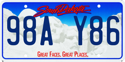 SD license plate 98AY86