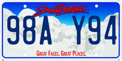 SD license plate 98AY94