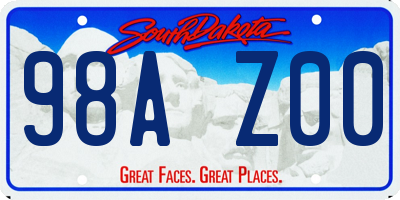 SD license plate 98AZ00