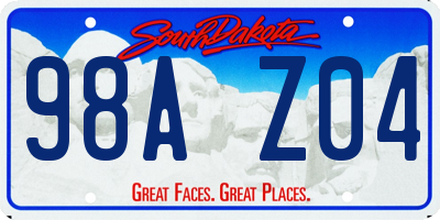 SD license plate 98AZ04