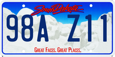 SD license plate 98AZ11