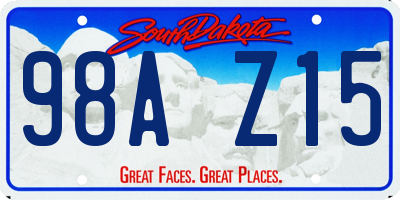 SD license plate 98AZ15