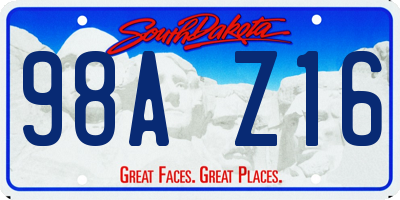 SD license plate 98AZ16