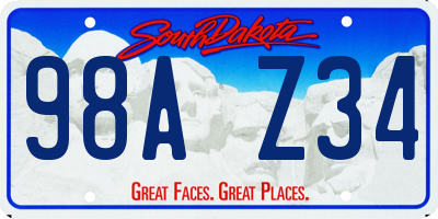 SD license plate 98AZ34