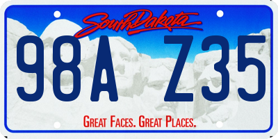 SD license plate 98AZ35