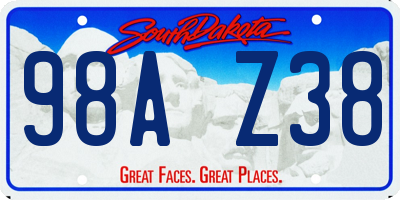 SD license plate 98AZ38