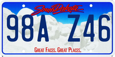 SD license plate 98AZ46