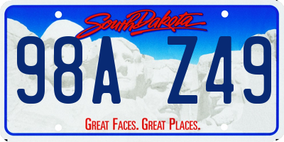 SD license plate 98AZ49