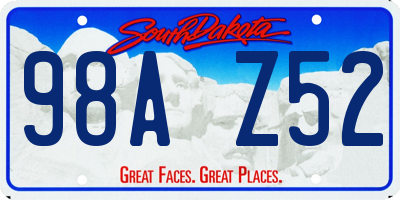 SD license plate 98AZ52