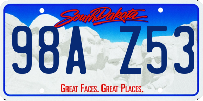 SD license plate 98AZ53