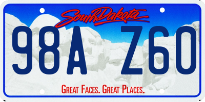 SD license plate 98AZ60